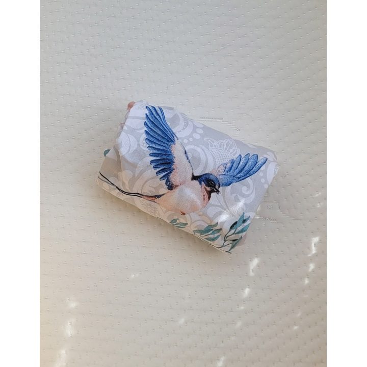 Paklodė kūdikio lopšiui iš medvilnės Blue Birds rašto
