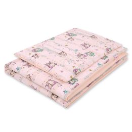 Vaikiška medvilninė patalynė pelėdų rašto, kreminė