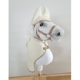 Hobby Horse rinkinys: kreminė fleece antklodė ir ausinukai