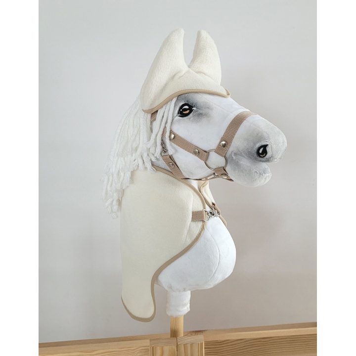 Hobby Horse rinkinys: kreminė fleece antklodė ir ausinukai