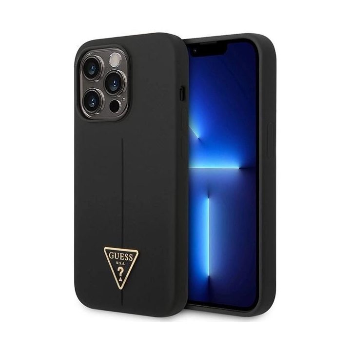 Telefono dėklas iPhone 14 Pro juodas silikoninis Guess