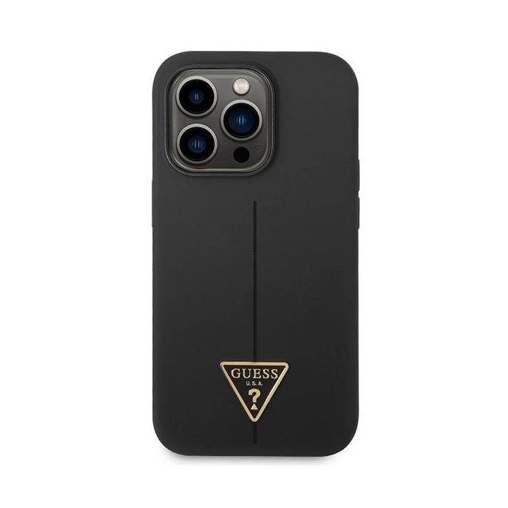 Telefono dėklas iPhone 14 Pro juodas silikoninis Guess