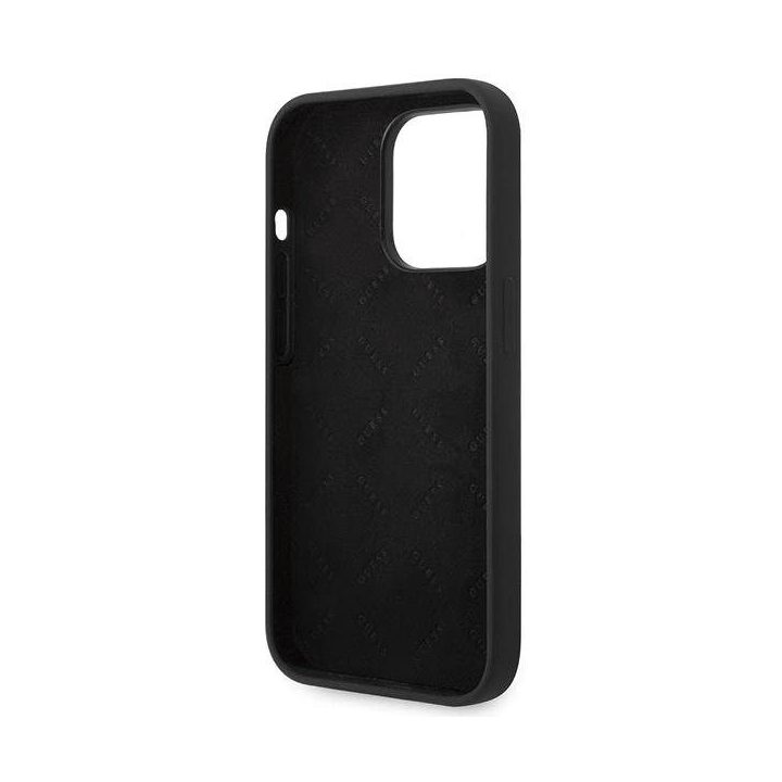 Telefono dėklas iPhone 14 Pro juodas silikoninis Guess