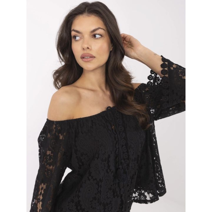 Palaidinė juoda elegantiška ilgarankovė