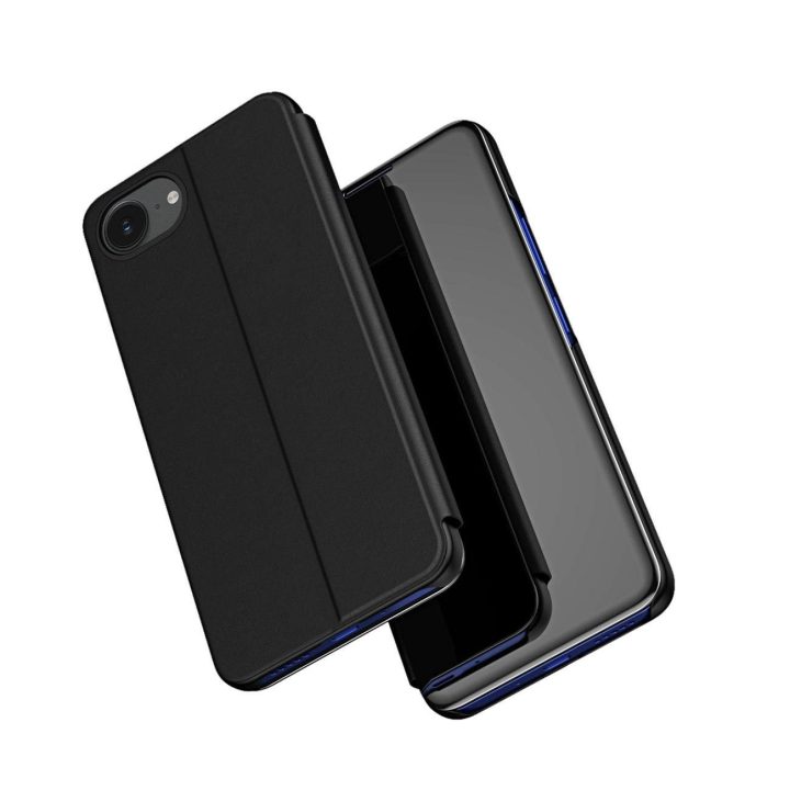 Dėklas iPhone 16e telefonui su dangteliu, juodas