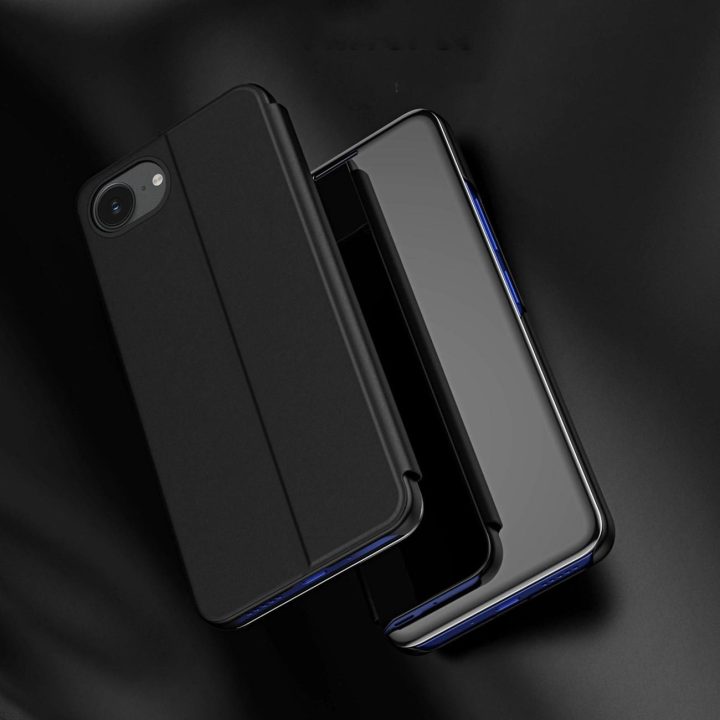 Dėklas iPhone 16e telefonui su dangteliu, juodas