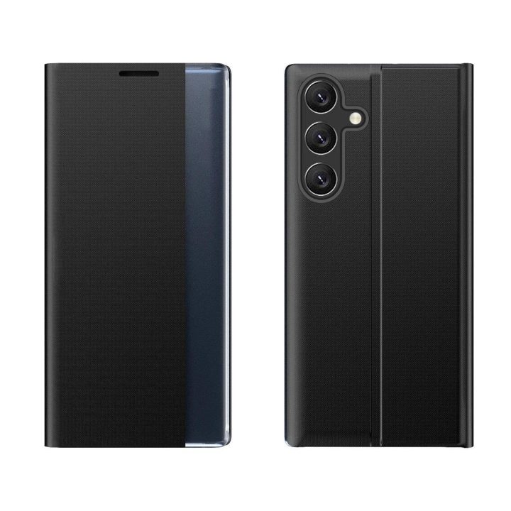 Telefono dėklas su atvartu ir stovu Samsung Galaxy S25 Edge, juodas