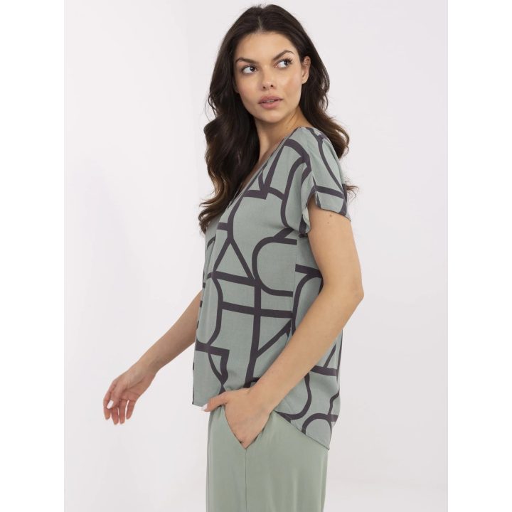 Palaidinė ilgarankovė chaki spalvos