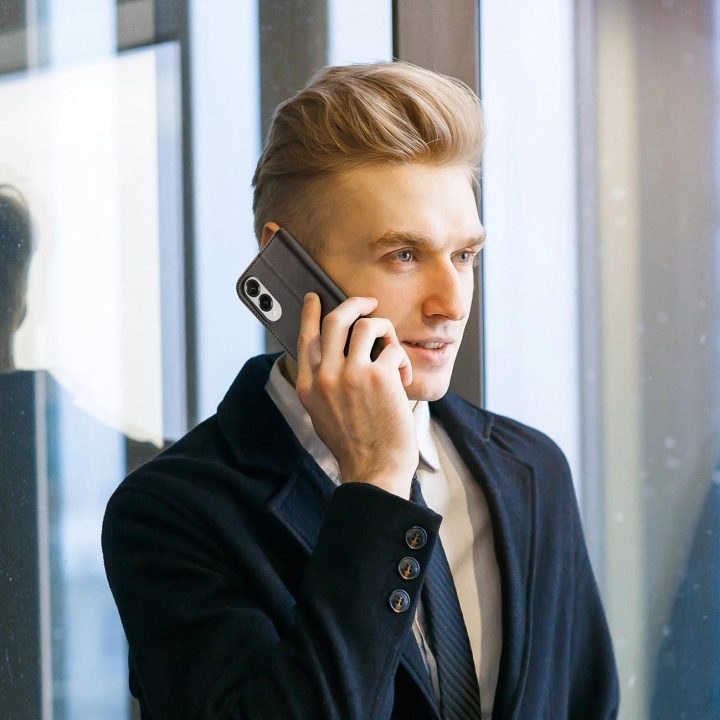 Dėklas su atvartu ir RFID apsauga Samsung Galaxy S25 Edge, juodas