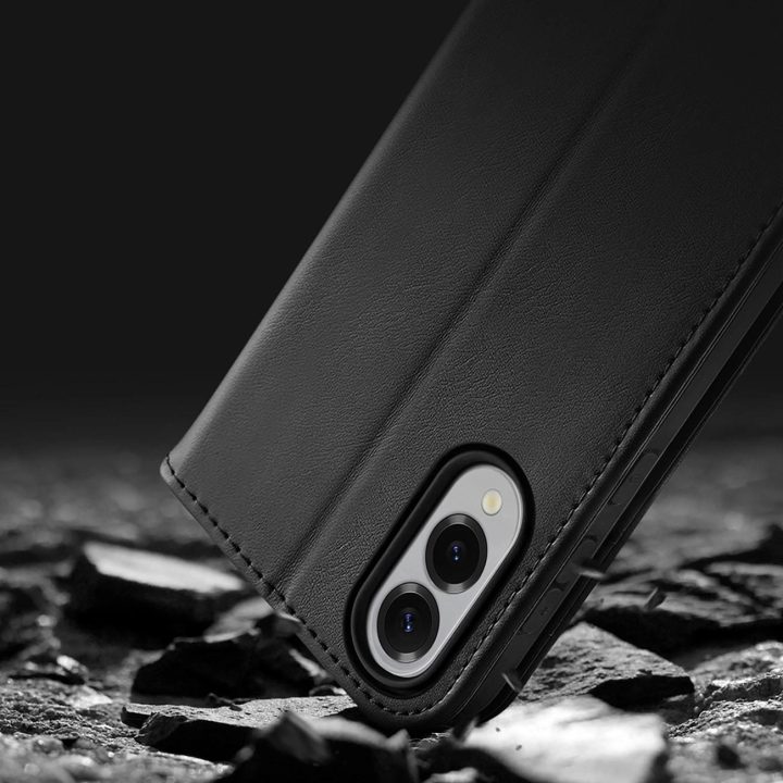 Dėklas su atvartu ir RFID apsauga Samsung Galaxy S25 Edge, juodas