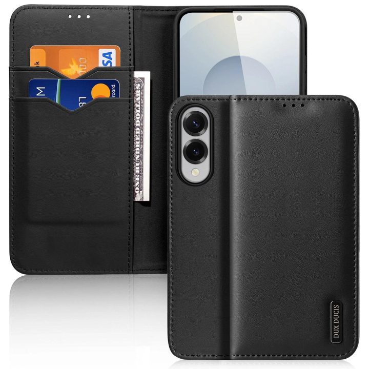 Dėklas su atvartu ir RFID apsauga Samsung Galaxy S25 Edge, juodas