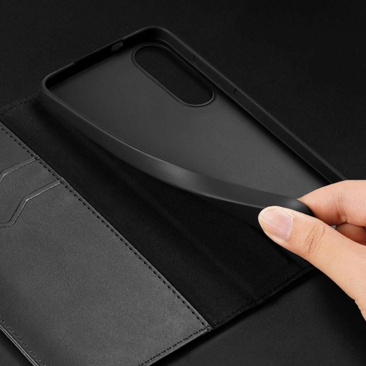 Dėklas su atvartu ir RFID apsauga Samsung Galaxy S25 Edge, juodas