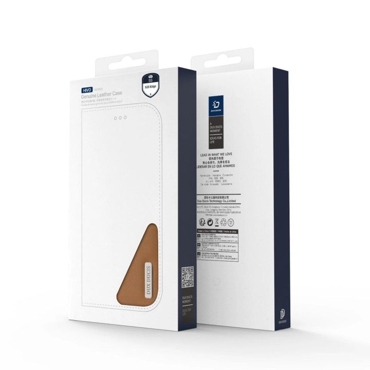 Dėklas su atvartu ir RFID apsauga Samsung Galaxy S25 Edge, rudas