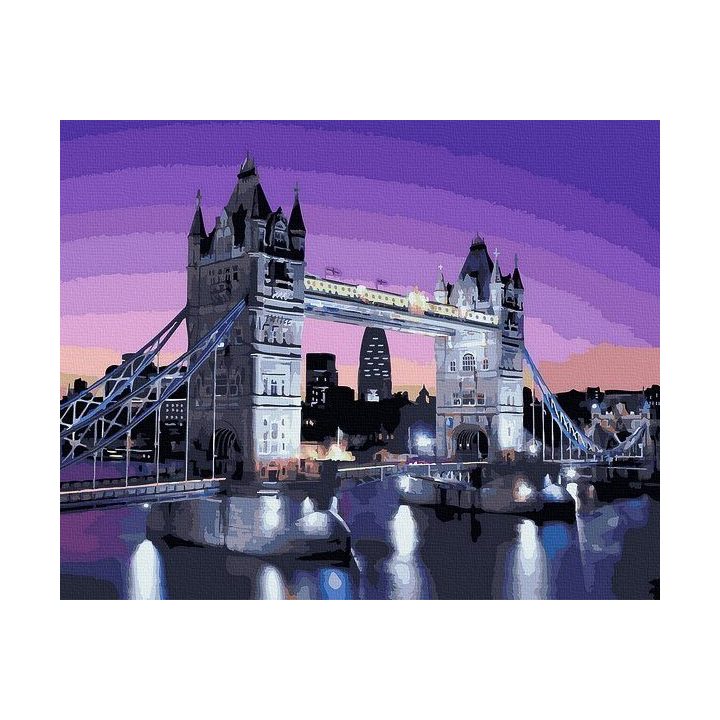 Tapyba pagal skaičius Londono tiltas prieblandoje 40x50 cm