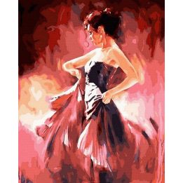 Tapyba pagal skaičius Šokėja raudona 40x50 cm
