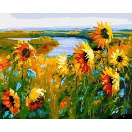 Tapyba pagal skaičius Saulėgrąžų laukas 40x50 cm