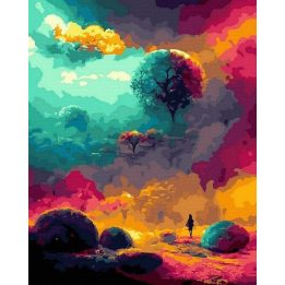Tapyba pagal skaičius Spalvingas peizažas 40x50 cm