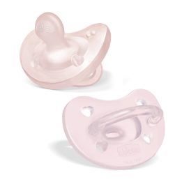 Smulkus silikoninis čiulptukas kūdikiams, rožinis, 16–36 mėn., 2 vnt.