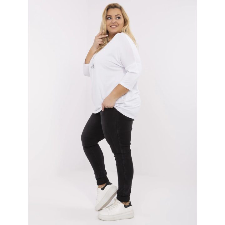 Palaidinė balta elegantiška ilgomis rankovėmis