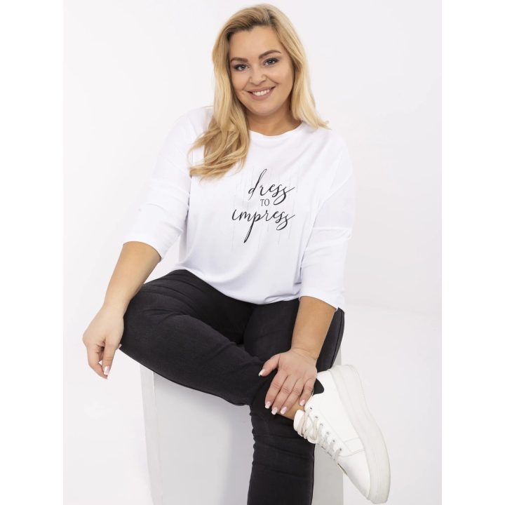 Palaidinė balta elegantiška ilgomis rankovėmis