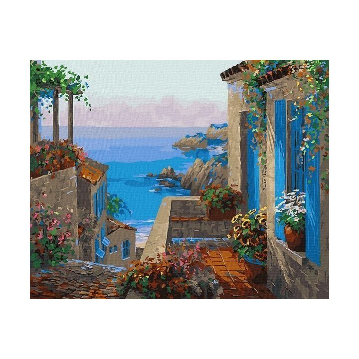 Tapyba pagal skaičius Viduržemio jūros peizažas 40x50 cm