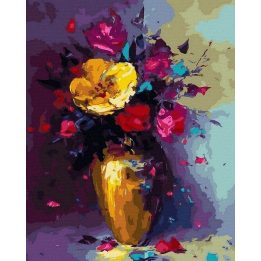 Tapyba pagal skaičius Auksinė vaza 40x50 cm