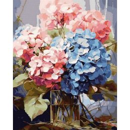 Tapyba pagal skaičius Hortenzijos puokštė 40x50 cm