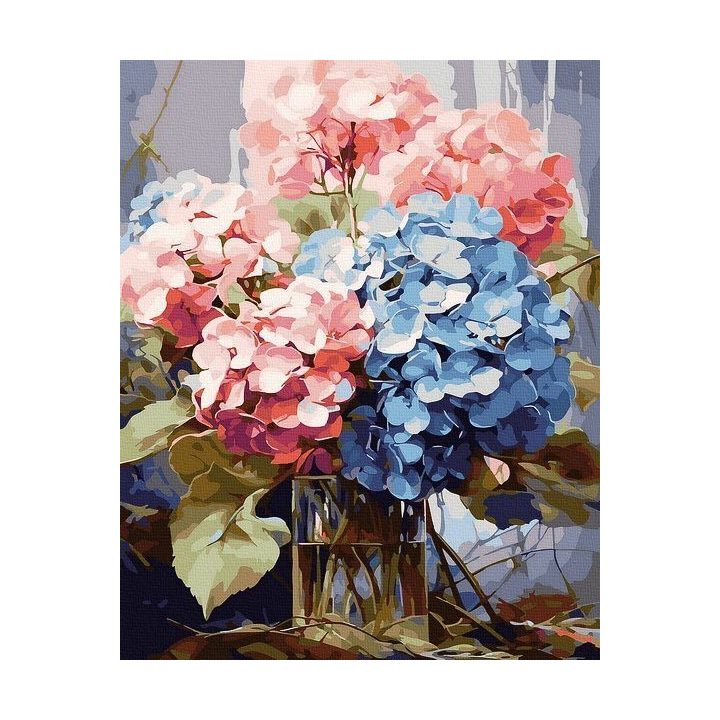 Tapyba pagal skaičius Hortenzijos puokštė 40x50 cm