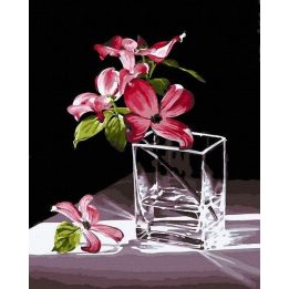 Tapyba pagal skaičius Stiklo vaza Bloom 40x50 cm