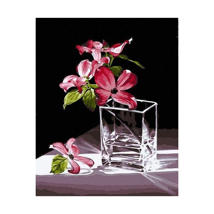 Tapyba pagal skaičius Stiklo vaza Bloom 40x50 cm