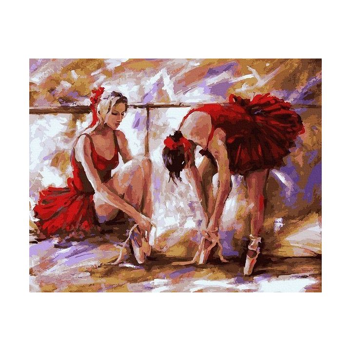 Tapyba pagal skaičius Balerinos raudonos spalvos 40x50 cm