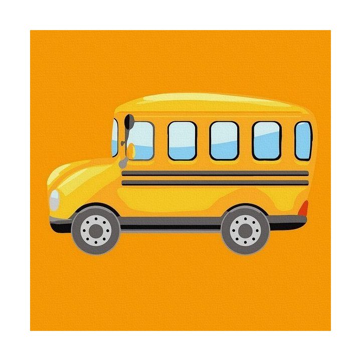 Tapyba pagal skaičius Mokyklinis autobusas 20x20 cm
