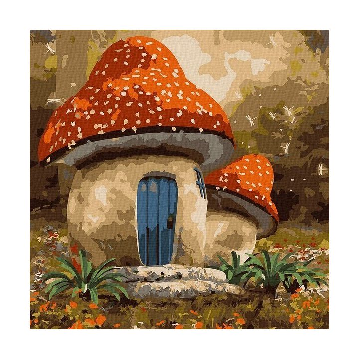 Tapyba pagal skaičius Grybų namai 30x30 cm