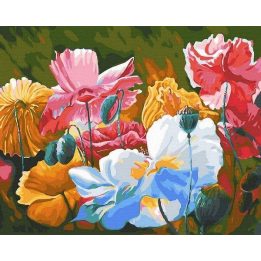 Tapyba pagal skaičius Spalvingos Gėlės 40x50 cm