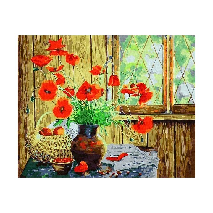 Tapyba pagal skaičius Aguonų išdėstymas 40x50 cm