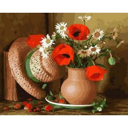 Tapyba pagal skaičius Laukinių gėlių vaza 40x50 cm