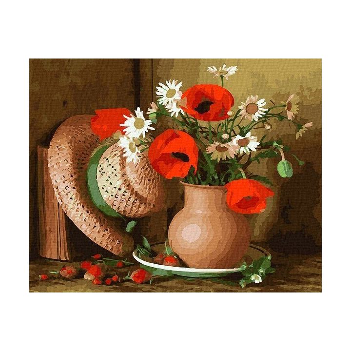 Tapyba pagal skaičius Laukinių gėlių vaza 40x50 cm
