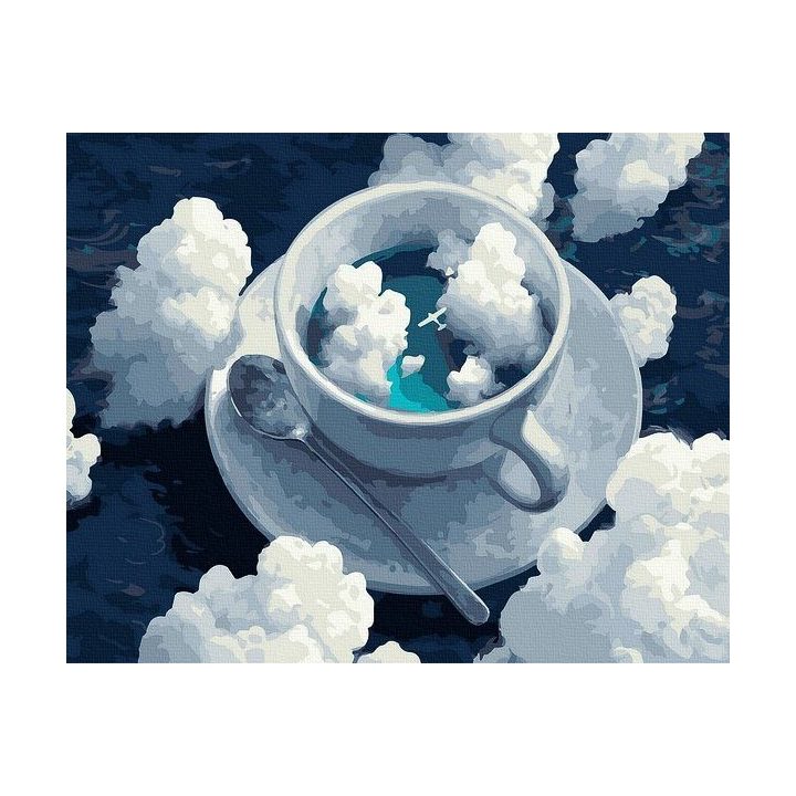 Tapyba pagal skaičius Debesuota arbatos puodelis 40x50 cm