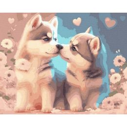 Tapyba pagal skaičius Meilė šuniukui 40x50 cm