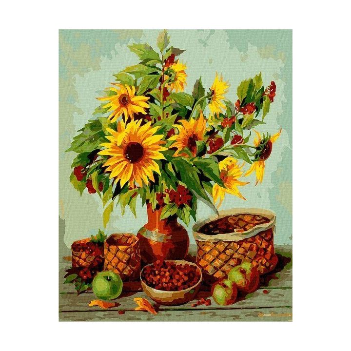 Tapyba pagal skaičius Saulėgrąžų krepšelis 40x50 cm