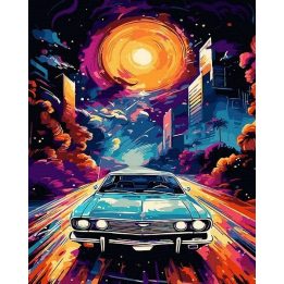 Tapyba pagal skaičius Retro automobilio nuotykis 40x50 cm