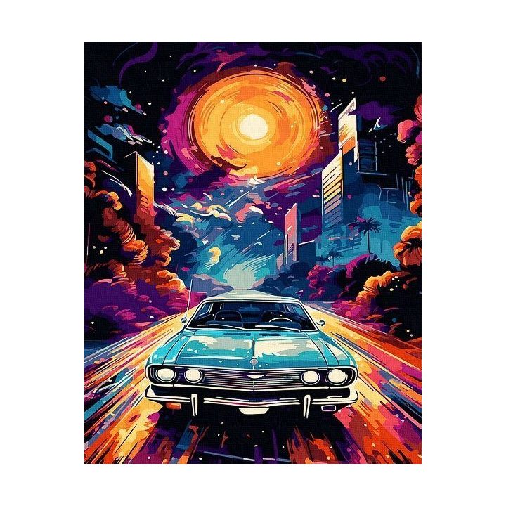 Tapyba pagal skaičius Retro automobilio nuotykis 40x50 cm