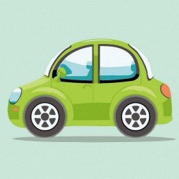 Tapyba pagal skaičius Žalias automobilis 20x20 cm