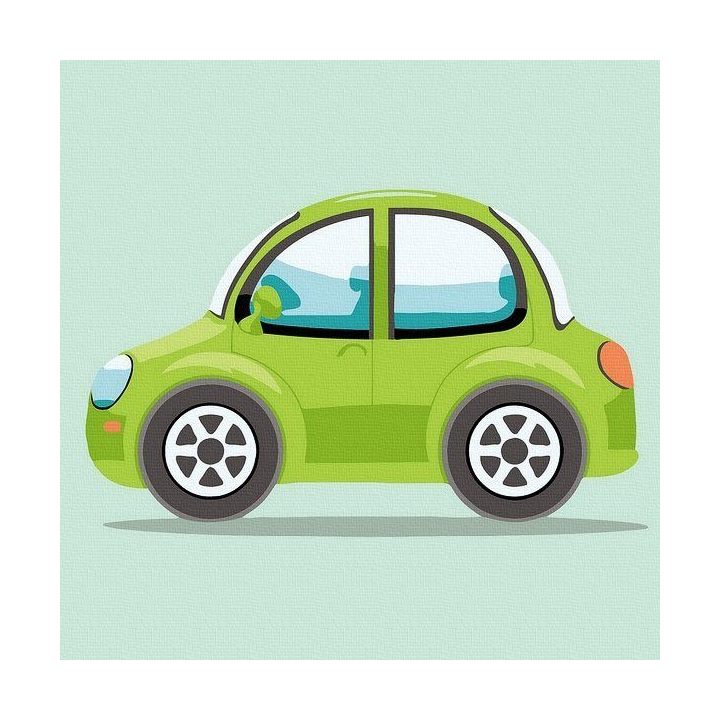 Tapyba pagal skaičius Žalias automobilis 20x20 cm