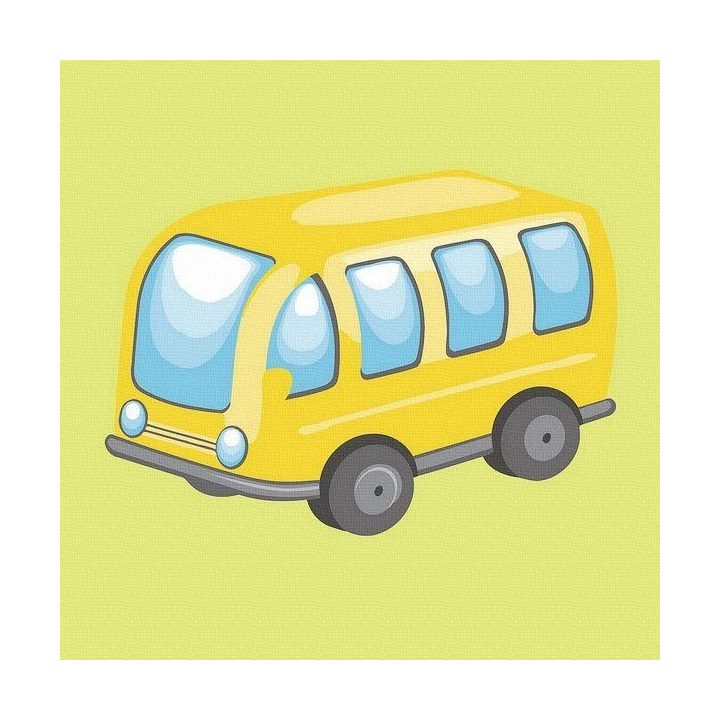 Tapyba pagal skaičius Geltonas autobusas 20x20 cm