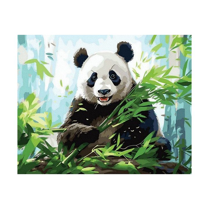 Tapyba pagal skaičius Panda valgo bambuką 40x50 cm
