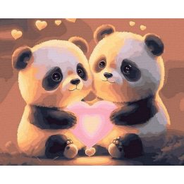 Tapyba pagal skaičius Panda Meilė 40x50 cm