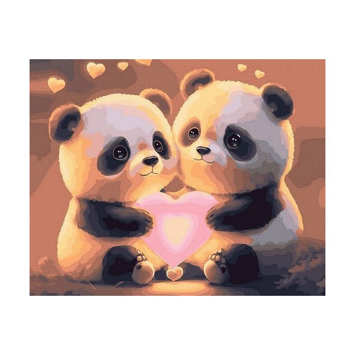 Tapyba pagal skaičius Panda Meilė 40x50 cm