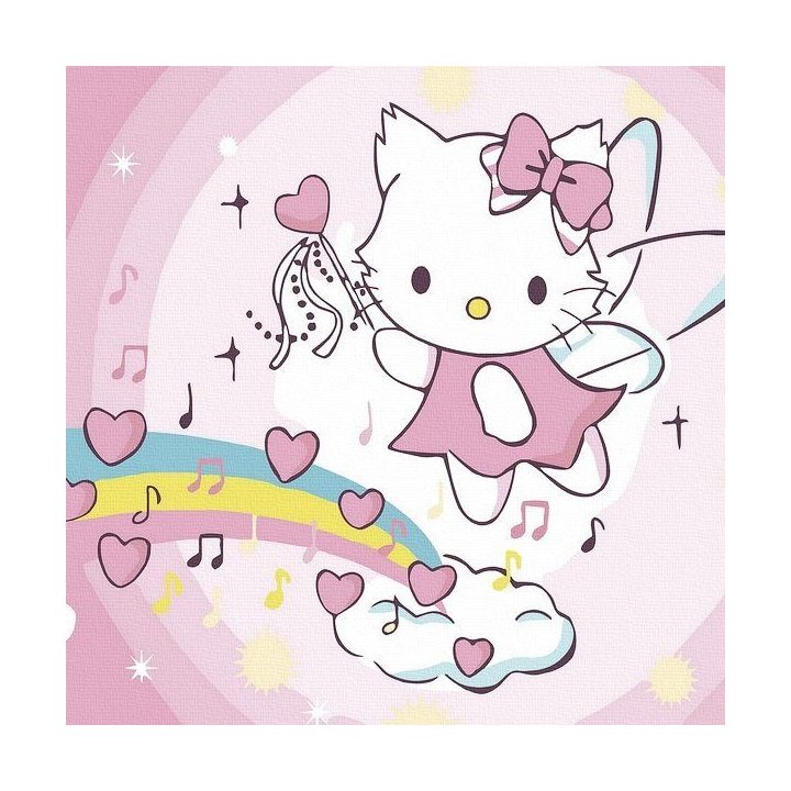 Tapyba pagal skaičius Kitty Rainbow 30x30 cm