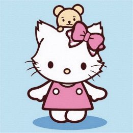 Tapyba pagal skaičius Hello Kitty su meškiuku 20x20 cm
